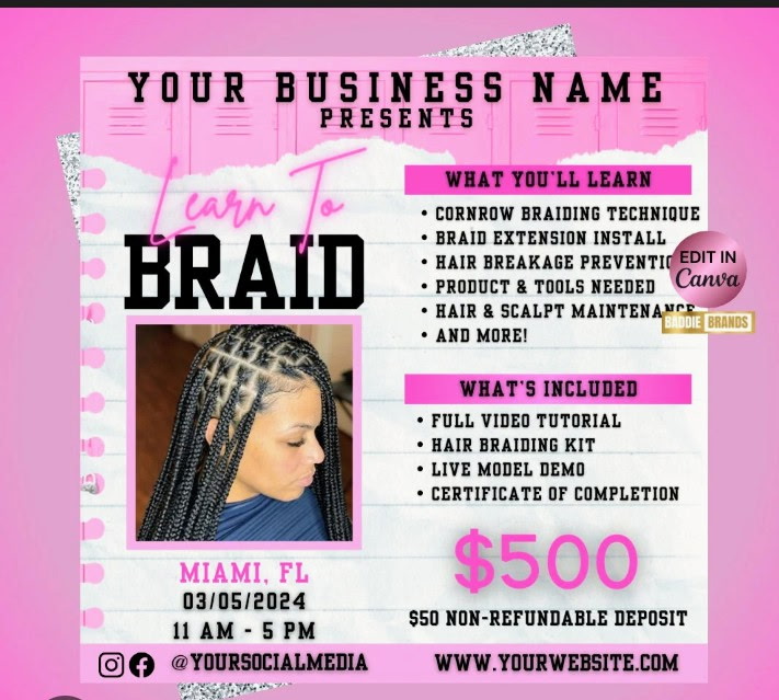 Braided hair detail